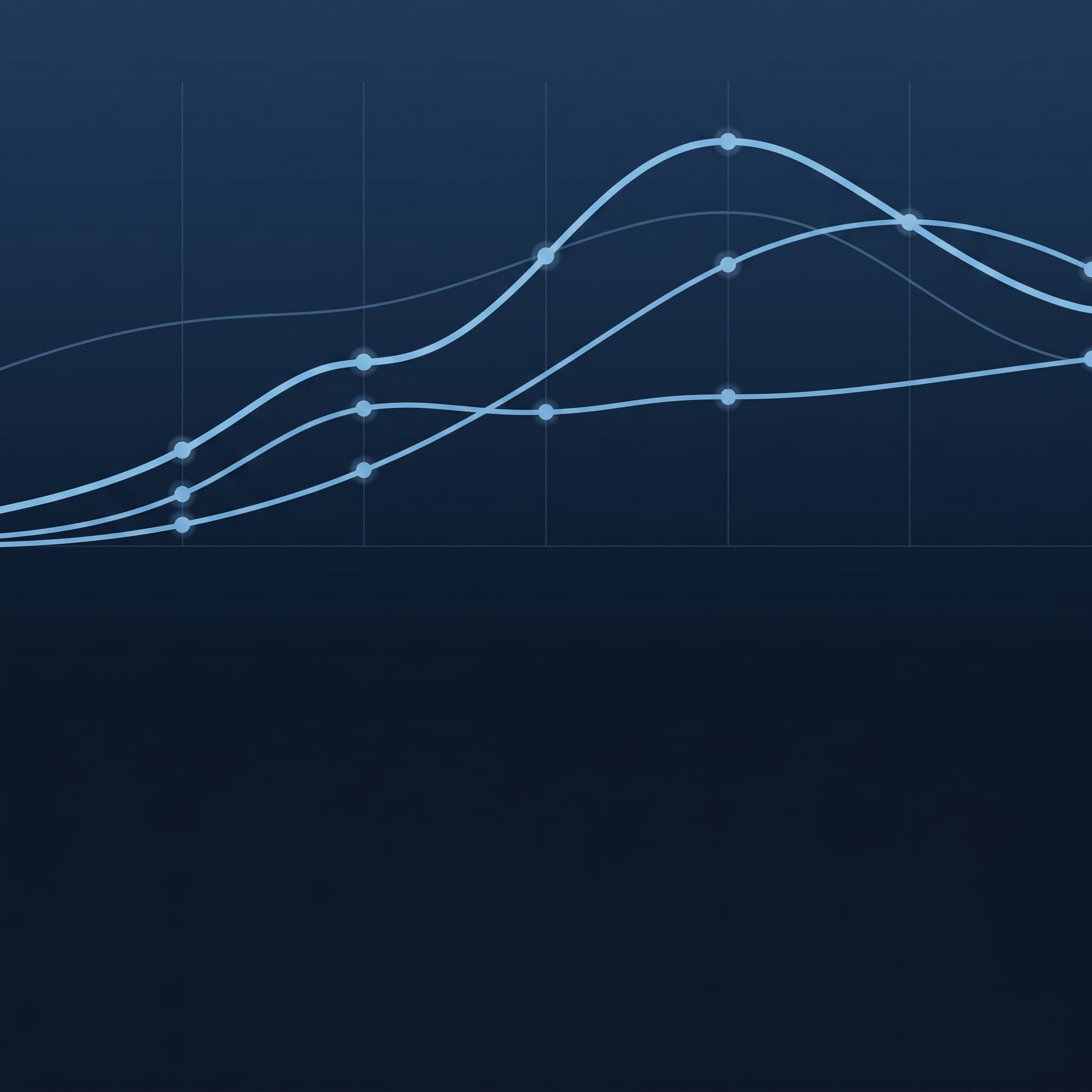 Abstract flowing data trajectory graphic representing professional services.